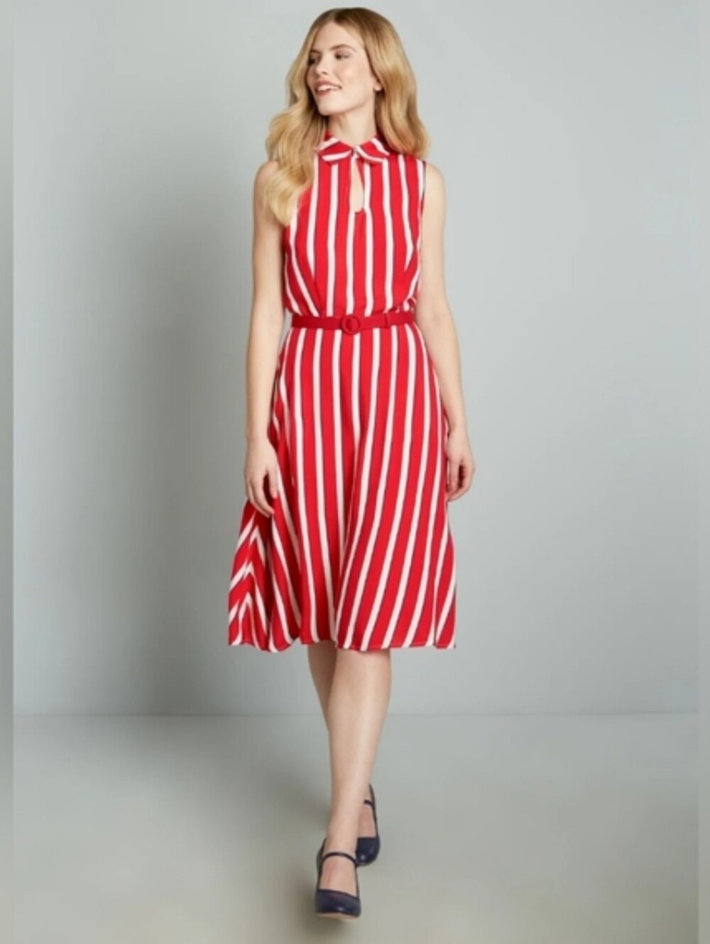 ☀️ SUMMER SALE!! NWT Modcloth x Collectif Red and White Midi Dress